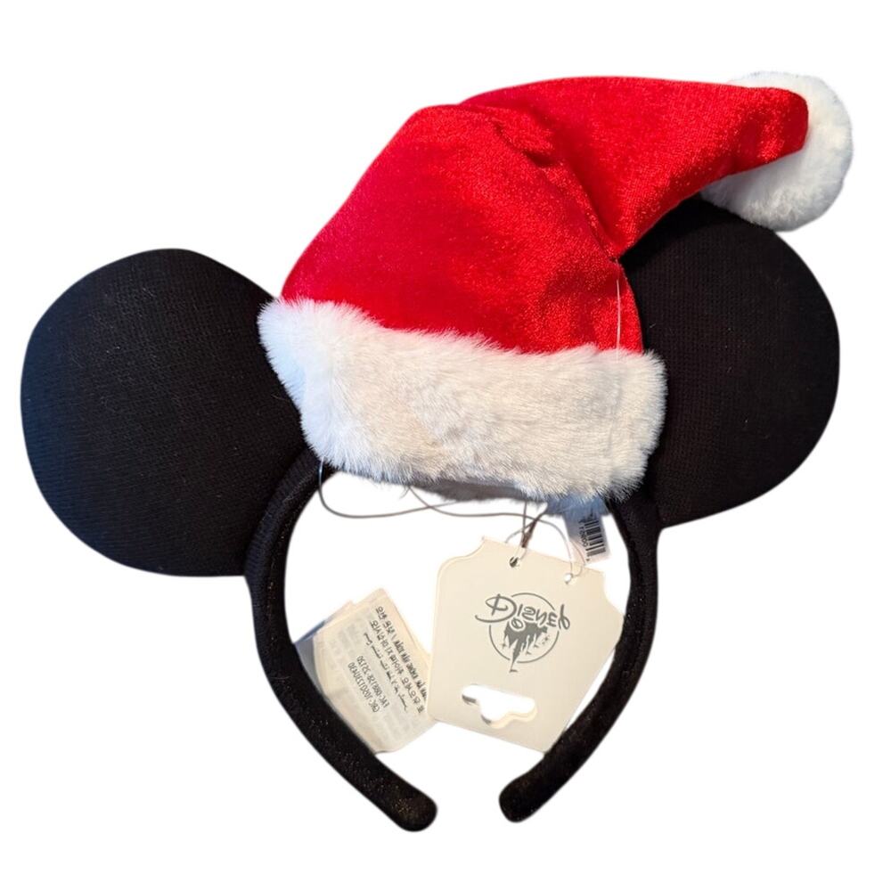 DISNEY MICKEY SANTA HAT EARS HEADBAND NWT